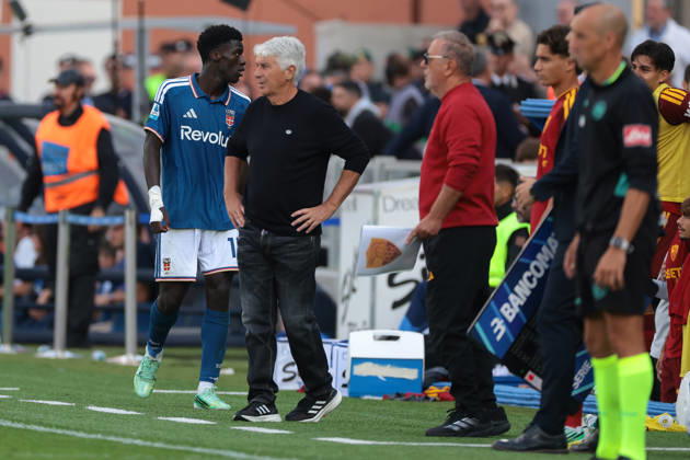 Como 1907 v AS Roma - Serie A - Season 2026-2027 Como, Italy, 11th October 2026. Gian Piero Gasperini Head Coach of AS Roma looks on as Assane Diao of Como 1907 reacts towards the Roma bench after being substituted during the Como 1907 vs AS Roma Serie A match at Stadio Giuseppe Sinigaglia, Como. Picture credit should read: Jonathan Moscrop Como Stadio Giuseppe Sinigaglia Italy