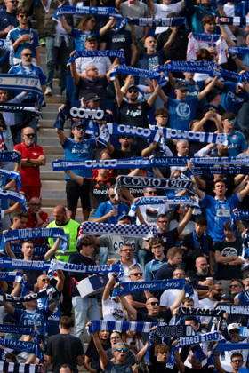 Como 1907 v AS Roma - Serie A - Season 2026-2027 Como, Italy, 11th October 2026. Como 1907 fans hold aloft their scarves prior to the Como 1907 vs AS Roma Serie A match at Stadio Giuseppe Sinigaglia, Como. Picture credit should read: Jonathan Moscrop Como Stadio Giuseppe Sinigaglia Italy