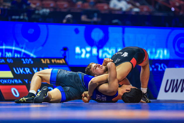U23 World Championships, 60 kg Greco-Roman: Aibek Aitbekov (KAZ) def. Yevhen Pokovba (UKR) Copyright: xAmirrezaxAliasgarix Kadir Caliskan United World Wr
