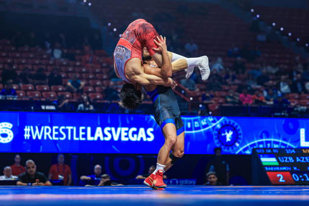 U23 World Championships, 60 kg Greco-Roman: Elmir Aliyev (AZE) defeated Mehroj Bakhramov (UZB) Copyright: xAmirrezaxAliasgarix Kadir Caliskan United World Wr