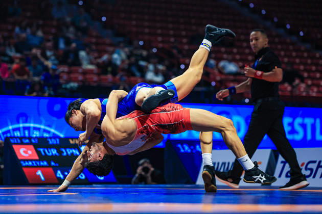 U23 World Championships, 67 kg, Greco-Roman: Azat Sariyar (TUR) defeated Takaku Suzuki (JPN) Copyright: xAmirrezaxAliasgarix Kadir Caliskan United World Wr