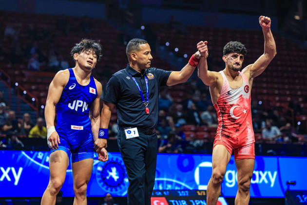 U23 World Championships, 67 kg, Greco-Roman: Azat Sariyar (TUR) defeated Takaku Suzuki (JPN) Copyright: xAmirrezaxAliasgarix Kadir Caliskan United World Wr