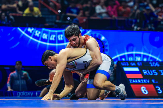 U23 World Championships, 67 kg Greco-Roman: Erzu Zakriev (RUS) defeated Mohammad Mahmoud Kamali (IRI) Copyright: xAmirrezaxAliasgarix Kadir Caliskan United World Wr
