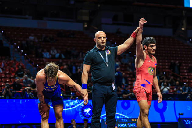 U23 World Championships, 82 kg, Greco-Roman: Martik Petrosyan (ARM) defeated Alexander Mikael Johansson (SWE) Copyright: xAmirrezaxAliasgarix Kadir Caliskan United World Wr