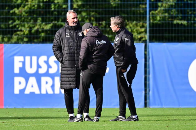 October 13, 2026, Soccer, Men s, 2nd Division Bundesliga, 2026–2027 Season, Holstein Kiel Practice, KSV Coach Tim Walter with his assistant coaches in Kiel, near Holstein Stadium in Projensdorf, Training Center, Northern Schleswig-Holstein, Germany