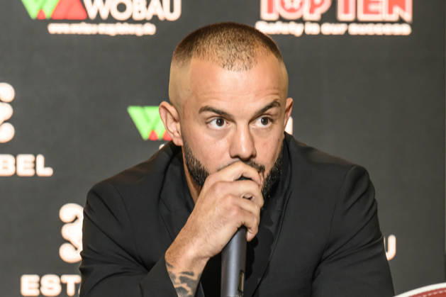 Pictured from left: Armend Xhoxhaj – WBO Europe Champion, GER, Magdeburg, SES, First press conference ahead of the SES Boxing Gala on Saturday, November 14, 2026, Messe Magdeburg, October 13, 2026, Copyright: HMBxMedia UwexKoch