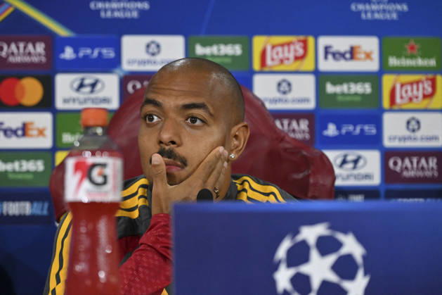 SOCCER - UEFA Champions League - AS Roma - press conference, PK, Pressekonferenz Photo by IPA ABACAPRESS.COM89631955 - Donyell Malen of Roma during the 2026-2027 UEFA Champions League match between AS Roma and Real Madrid, at the press conference and pre-match training session at the Trigoria Training Center on October 13, 2026, in Rome, Rome. during the AS Roma press conference for the UEFA Champions League soccer match in Rome, Italy, on October 13, 2026 Roma Italy  Copyright: xIPAxSport ABACAx