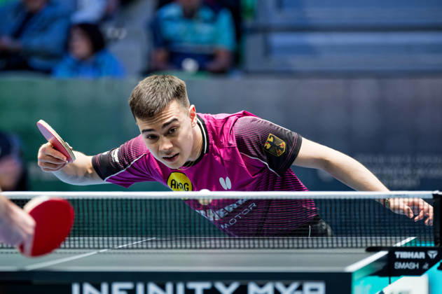 Kay Stumper of Post SV Muelhausen, Germany (photo ms3931b) at the European Table Tennis Championships in Ljubljana, Slovenia LJUBLJANA, SLOVENIA OCTOBER 13, 2026 Kay Stumper of Post SV Muelhausen, Germany (photo ms3931b), advances to the main draw at the European Table Tennis Championships at the Stozice Arena in Ljubljana, Slovenia Ljubljana Stozice Arena Slovenia