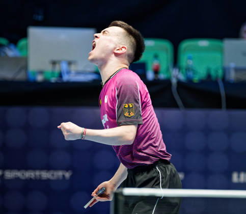 Kay Stumper of Post SV Muelhausen, Germany (photo ms3969bA) at the European Table Tennis Championships in Ljubljana, Slovenia LJUBLJANA, SLOVENIA OCTOBER 13, 2026 Kay Stumper of Post SV Muelhausen, Germany (photo ms3969bA), advances to the main draw at the European Table Tennis Championships at the Stozice Arena in Ljubljana, Slovenia Ljubljana Stozice Arena Slovenia