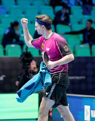 Ricardo Walther ASC Gruenwettersbach, Germany (photo ms4018b) at the European Table Tennis Championships in Ljubljana, Slovenia LJUBLJANA, SLOVENIA, OCTOBER 13, 2026 Ricardo Walther of ASC Gruenwettersbach, Germany (photo ms4018b), advances to the main draw at the European Table Tennis Championships at the Stozice Arena in Ljubljana, Slovenia Ljubljana Stozice Arena, Slovenia
