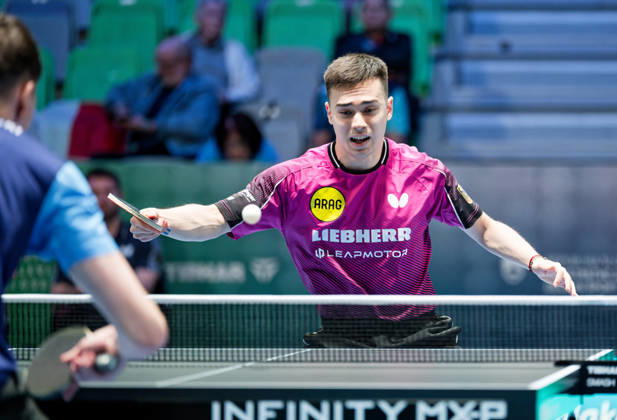 Kay Stumper of Post SV Muelhausen, Germany (photo ms3928b) at the European Table Tennis Championships in Ljubljana, Slovenia LJUBLJANA, SLOVENIA, OCTOBER 13, 2026 Kay Stumper of Post SV Muelhausen, Germany (photo ms3928b), advances to the main draw at the European Table Tennis Championships at the Stozice Arena in Ljubljana, Slovenia Ljubljana Stozice Arena, Slovenia