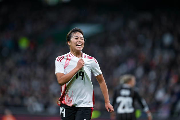 Women s International Match 26 27: Germany vs. Japan on October 13, 2026, at the Weserstadion in Bremen. Cheers, goal celebrations, goal scorers. Goal scorer Momoko Tanikawa of Japan celebrates after scoring to make it 0–1. MT