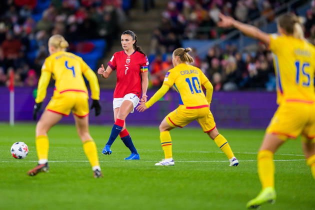 October 13, 2026: Ingrid Syrstad Engen of Norway during the FIFA Women’s World Cup Qualifier soccer match between Norway and Romania on October 13, 2026 in Oslo. Photo by Marius Simensen, BILDBYRÅN COP 238 MM0076 bbeng women s soccer football soccer FIFA World Cup Qualifiers World Cup Qualifiers women s World Cup Qualifiers international match Norway Romania  Copyright: MARIUSxSIMENSEN BB261013BB352