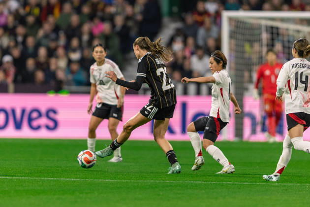 Soccer I Women s I 2026–2027 Season I Friendly Match I Germany vs. Japan I October 13, 2026 Jule Brand 22, Germany Passspiel Bremen Weserstadion, Bremen, Germany Copyright: xLobeca CedricxSiefkerx