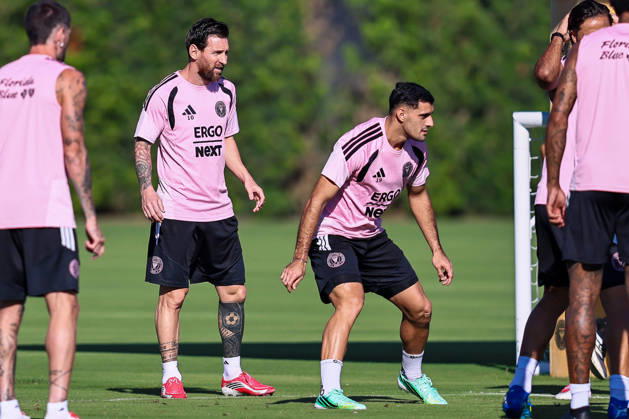FORT LAUDERDALE, FL - OCTOBER 13: Inter Miami CF forward Lionel Messi (10) is seen during an Inter Miami Training Session at Florida Blue Training Center on October 13, 2026 in Fort Lauderdale, Florida. (Photo by Chris Arjoon Icon Sportswire) SOCCER: OCT 13 Inter Miami CF Training EDITORIAL USE ONLY Icon2610130000003
