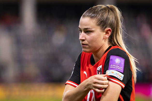 SOCCER - FIFA World Cup, WM, Weltmeisterschaft, Fussball 2027, quali, AUT vs KOS VIENNA,AUSTRIA,13.OCT.26 - SOCCER - FIFA Women s World Cup 2027, european qualifiers, OEFB international match, Länderspiel, Nationalmannschaft Austria vs Kosovo. Image shows Marie Hoebinger (AUT). GEPAxpictures xArminxRauthner