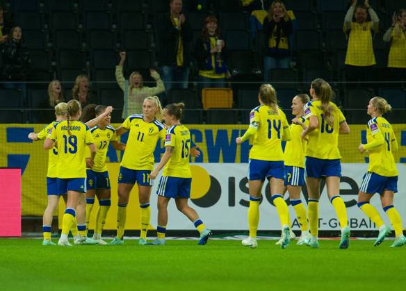 Strawberry Arena SOLNA, SWEDEN - OCTOBER 13: Sweden celebrates goal in the World Cup 2027 qualifier match between Sweden and Lithuania at Strawberry Arena on October 13, 2026 in Solna, Sweden. (Peter Sonander SPP) Copyright: xx spp-en-PeSo-20261013_SPP_PeterSonander_7131