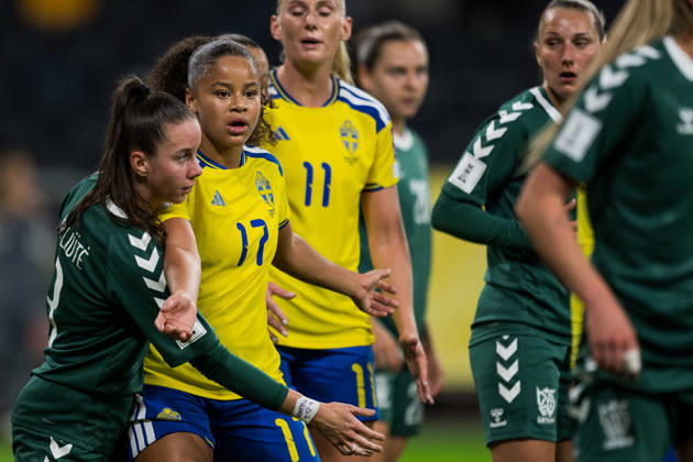 October 13, 2026: Felicia Schröder of Sweden during the FIFA Women’s World Cup qualifying playoff soccer match between Sweden and Lithuania on October 13, 2026 in Stockholm. Photo by Jesper Zerman, BILDBYRÅN, code JZ JZ0769. soccer, football, soccer, World Cup qualifiers, FIFA Women’s World Cup qualifier, Sweden, Lithuania, women’s soccer, BBENG, Lithuania  Copyright: JESPERxZERMAN BB261013JZ048