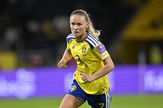 STOCKHOLM, SWEDEN, October 13, 2026: Sweden s Matilda Vinberg during Tuesday s soccer match, the World Cup playoff between Sweden and Lithuania, at Strawberry Arena, STOCKHOLM, SWEDEN x10050x  Copyright: xPontusxLundahl TTx WORLD CUP PLAYOFF SWEDEN-LITHUANIA