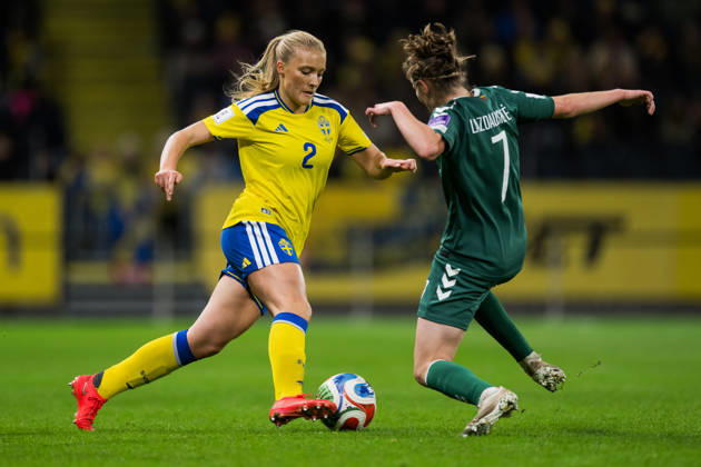 October 13, 2026: Smilla Holmberg of Sweden during the FIFA Women’s World Cup qualifying playoff soccer match between Sweden and Lithuania on October 13, 2026 in Stockholm. Photo by Emma Wallskog, BILDBYRÅN, code EW JZ0769. soccer, football, soccer, World Cup qualifier, FIFA Women’s World Cup qualifier, Sweden, Lithuania, women’s soccer, BBENG, Lithuania  Copyright: EMMAxWALLSKOG BB261013EW028