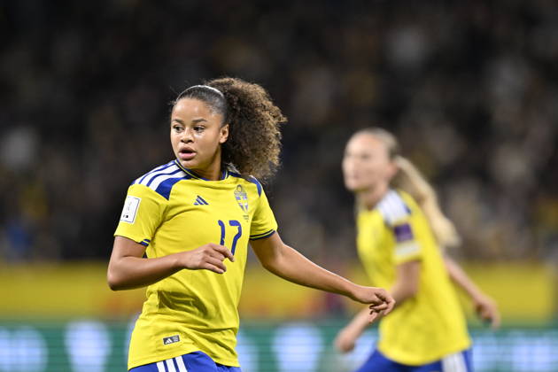 STOCKHOLM, SWEDEN 20261013 Sweden s Felicia Schröder during Tuesday s soccer match, the World Cup playoff between Sweden and Lithuania at Strawberry Arena, STOCKHOLM, SWEDEN x10050x  Copyright: xPontusxLundahl TTx VM-PLAYOFF SVERIGE-LITAUEN