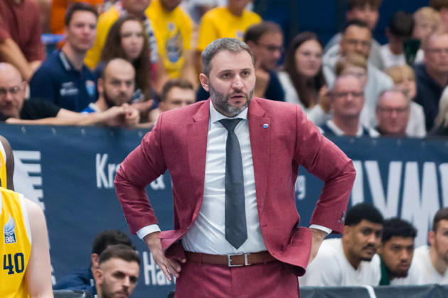 Vladimir Jovanovic MBC, Head Coach, Syntainics MBC vs. Bristol Flyers, European North Basketball League (ENBL), October 27, 2026, Germany, United Kingdom, October 13, 2026, Weissenfels Stadthalle, Saxony-Anhalt, Germany