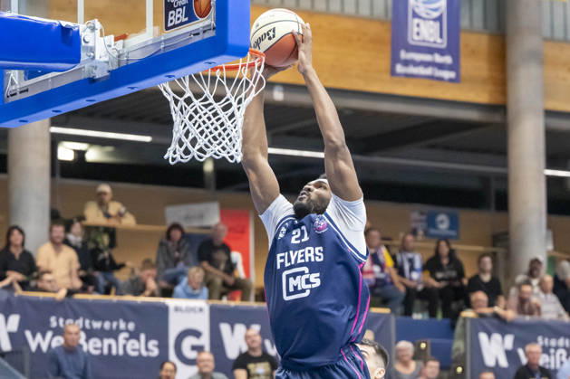 ENBL 2026–2027 Syntainics MBC vs. Bristol Flyers Weissenfels, Germany October 13, 2026 Pictured: Marcus Delpeche, Bristol Weissenfels City Hall, Saxony-Anhalt, Germany