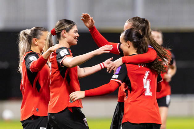 SOCCER - FIFA World Cup, WM, Weltmeisterschaft, Fussball 2027, quali, AUT vs KOS VIENNA,AUSTRIA,13.OCT.26 - SOCCER - FIFA Women s World Cup 2027, european qualifiers, OEFB international match, Länderspiel, Nationalmannschaft Austria vs Kosovo. Image shows the rejoicing of AUT with Eileen Campbell (AUT). GEPAxpictures xArminxRauthner