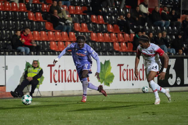 October 13, 2026, xjyhynx, Soccer 3rd Division, VfB Stuttgart U23 vs. TSG Hoffenheim II, from left: Blessing Makanda 17, TSG Hoffenheim II vs. Joyeux Masanka Bungi 24, VfB Stuttgart II vs. Aspach