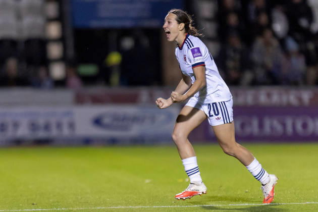 Scotland Women v Czech Republic Women, FIFA Women s World UEFA Cup, Play Off Semi Final GOAL! 0-1 Sabina StÅ™iÅ¾ova of Czechia runs towards her bench celebrating an early goal during the FIFA Women s World UEFA Cup Qualifying 1st round 2nd leg Semi Final Play Off. Scotland vs Czechia, Marbill Coaches Stadium, Paisley, Renfrewshire, Scotland, 13 October 2026 Paisley Marbill Coaches Stadium Renfrewshire Scotland Editorial use only , Copyright: xColinxPoultneyx PSI-25000-0018