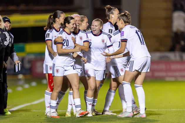 Scotland Women v Czech Republic Women, FIFA Women s World UEFA Cup, Play Off Semi Final GOAL! 0-1 Sabina StÅ™iÅ¾ova of Czechia celebrates with team mates following an early goal during the FIFA Women s World UEFA Cup Qualifying 1st round 2nd leg Semi Final Play Off. Scotland vs Czechia, Marbill Coaches Stadium, Paisley, Renfrewshire, Scotland, 13 October 2026 Paisley Marbill Coaches Stadium Renfrewshire Scotland Editorial use only , Copyright: xColinxPoultneyx PSI-25000-0019