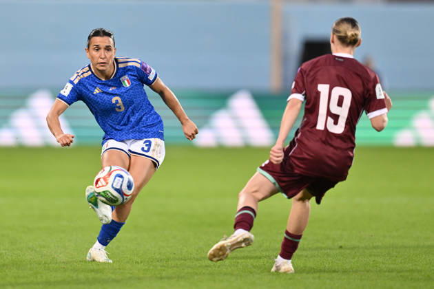 RECORD DATE NOT STATED 13th October 2026; Stadio Artemio Franchi, Florence, Italy; Womens WC Qualification Europe Football, Italy versus Belarus; Lucia Di Guglielmo of Italy and Anastasiya Kavaliova of Belarus DomenicoxCippitelli