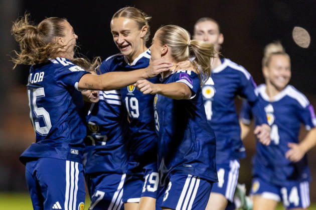 Scotland Women v Czech Republic Women, FIFA Women s World UEFA Cup, Play Off Semi Final GOAL! 1-1 Lauren Davidson of Scotland equalises and celebrates with team mates during the FIFA Women s World UEFA Cup Qualifying 1st round 2nd leg Semi Final Play Off. Scotland vs Czechia, Marbill Coaches Stadium, Paisley, Renfrewshire, Scotland, 13 October 2026 Paisley Marbill Coaches Stadium Renfrewshire Scotland Editorial use only , Copyright: xColinxPoultneyx PSI-25000-0021