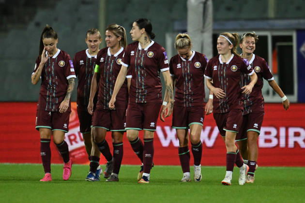 RECORD DATE NOT STATED 13th October 2026; Stadio Artemio Franchi, Florence, Italy; Womens WC Qualification Europe Football, Italy versus Belarus; Karyna Alkhovik of Belarus celebrates after scoring the goal of 1-1 DomenicoxCippitelli