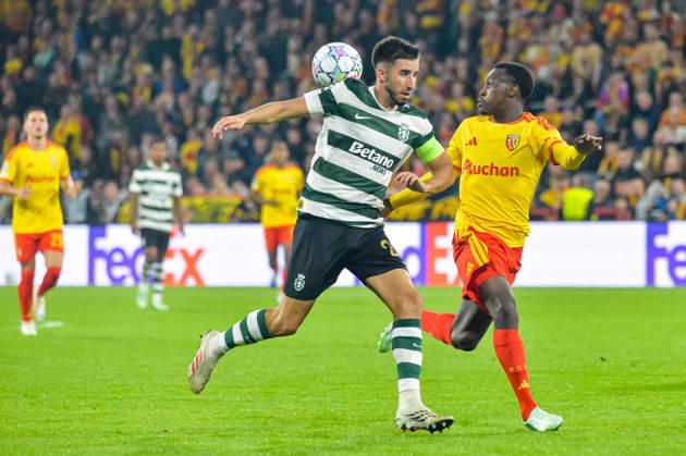 FOOTBALL : RC Lens vs Sporting Club Portugal - Ligue des Champions - Phase de Ligue - Journée 2 - 13 10 2026 Saud Abdulhamid (RC Lens) Goncalo Inacio (Sporting Club Portugal) LensFrance  Copyright: xBaptistexAutissierx