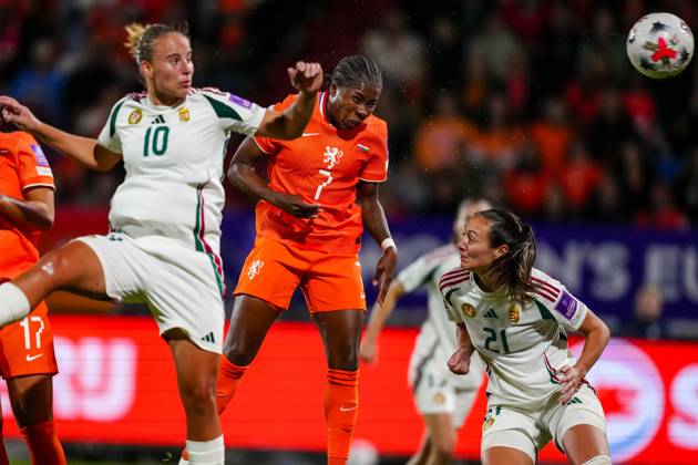 TILBURG , 13-10-2026 , Koning Willem II Stadium , season 2026 2027 , UEFA World Cup Qualification play-offs football , match between The Netherlands and Hungary (women) , picture shows goal scored by Netherlands player Lineth Beerensteyn Netherlands - Hungary (women)  x208296890x Copyright: