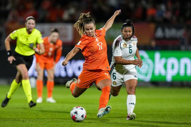 TILBURG - Victoria Pelova of the Netherlands shoots at goal during the World Cup qualifying match between the Netherlands and Hungary at the Koning Willem II Stadium on October 13, 2026 in Tilburg, the Netherlands. TOBIAS KLEUVER ANP xVIxANPxSportx xxANPxIVx 572359548 originalFilename: 572359548.jpg