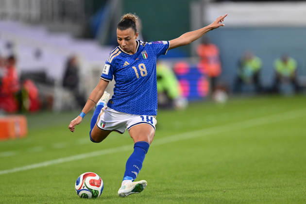 IPA89667081 - Arianna Caruso of Italy is in action during the second leg of the first round of the 2027 FIFA Women s World Cup European Qualifiers Playoffs between Italy and Belarus at Artemio Franchi Stadium on October 13, 2026, in Florence, Italy.  Copyright: xDomenicoxCippitelli IPAxSportx xx IPA89667081 IPA89667081