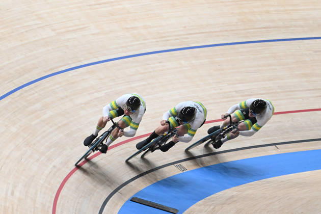14-10-2026 World Championships Elite Track; Giornata 01; 2026, Australia; Barber, Daniel; Elliott, Ryan; Hoffman, Leigh; Shanghai - Velodromo; 