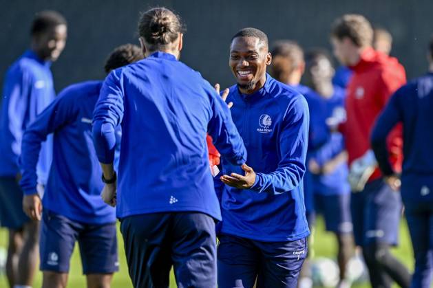 KAA Gent v AGF Aarhus - UEFA Conference League Media Activities 14 10 2026 GENT, BELGIUM - OCTOBER 14 : Balikwisha Michel-Ange forward of KAA Gent pictured during a training session ahead of the UEFA Conference League 2026 27 League Phase matchday 1 match between KAA Gent and AGF Aarhus on October 14, 2026 in Gent, Belgium, 14 10 2026 Gent Belgium Copyright: xJanxDexMeuleneirx