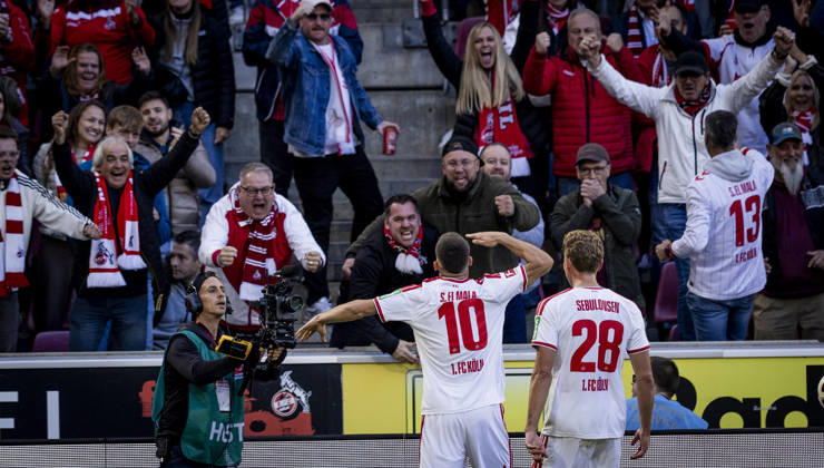 Cologne, Germany, Oct. 11, 2026 Goal celebration Said El Mala Cologne Sebastian Sebulonsen Cologne 1. FC Cologne Borussia Mönchengladbach 11 10 2026
