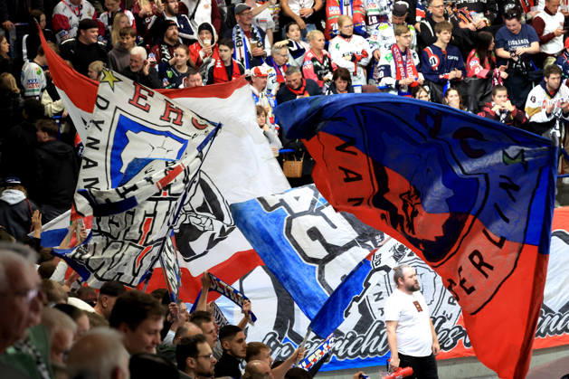 October 14, 2026, DEU, GER, Ice Hockey, Champions League, 2026–27 Season, Berlin, Eisbären Berlin vs. Klagenfurther AC, Eisbären Berlin Fan Section, Fans, Flags, nordphoto GmbH, Engler, City, Wellblechpalast, State, Country Copyright: xNordphotox xEnglerx