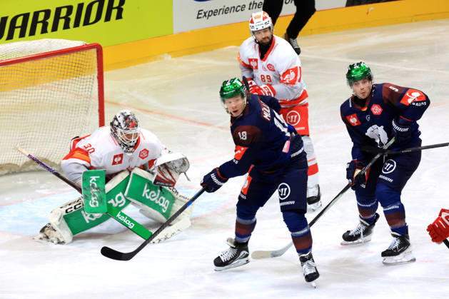 October 14, 2026, DEU, GER, Ice Hockey, Champions League, 2026–27 Season, Berlin, Eisbären Berlin vs. Klagenfurther AC Jonas Mueller, Eisbären Berlin 18, Ty Ronning, Eisbären Berlin 9, Mareks Mitens Furey, Klagenfurth 30, Raphael Herburger, Klagenfurth 89, nordphoto GmbH, Engler, City, Wellblechpalast, Federal State, Country Copyright: xNordphotox xEnglerx