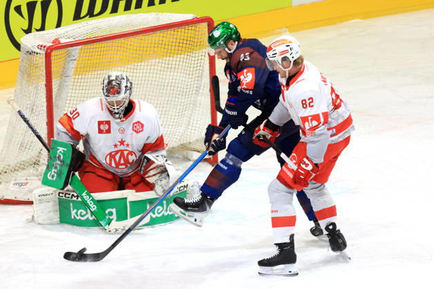 October 14, 2026, DEU, GER, Ice Hockey, Champions League, 2026–27 Season, Berlin, Eisbären Berlin vs. Klagenfurther AC Andreas Eder Eisbären Berlin 43, Mareks Mitens Furey Klagenfurt 30, Thimo Nickl Klagenfurt 82 nordphoto GmbH Engler City Corrugated Iron Palace State Country Copyright: xNordphotox xEnglerx