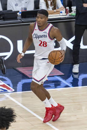October 14, 2026, Inglewood, California, USA: Los Angeles Clippers Rui Hachimura (28) dribbles against Denver Nuggets during an NBA, Basketball Herren, USA preseason game on Wednesday, Oct. 14, 2026 in Inglewood Calf. NBA 2026: Clippers Vs Nuggets  - ZUMAc68_ 20261014_zaf_c68_037 Copyright: xRingoxChiux