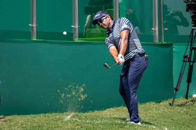 October 15, 2026, Coloane, Macao Sar, China: Guatemala s, Jose TOLEDO misses the 18th green ending in the hospitality stand. He opts for a drop in the Drop Zone..Opening Round in the Macao Open Golf at Macau Golf & Country Club. Macau Open Golf Rd 1  - ZUMAr144 20261015_zap_r144_130 Copyright: xJaynexRussellx