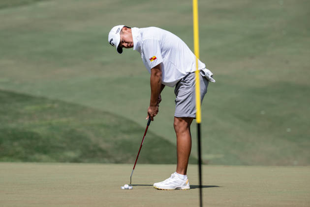 October 15, 2026, Coloane, Macao Sar, China: Marcus LIM from Malaysia finishing his round on the 9th green. Opening Round in the Macao Open Golf at Macau Golf & Country Club. Macau Open Golf Rd 1  - ZUMAr144 20261015_zap_r144_170 Copyright: xJaynexRussellx