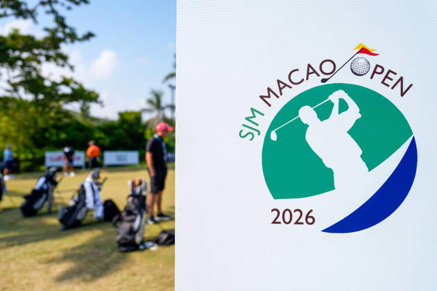 SJM Macau Open 2026 - Day 1 A logo for the SJM Macau Open 2026 golf tournament at the Macau golf and country club on October 15, 2026 in Macau. (Photo by Vernon Yuen Nexpher Images) MACAU