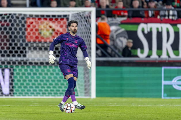 NIJMEGEN NEC Nijmegen goalkeeper Gonzalo Crettaz during the UEFA Europa League match between NEC and Levski Sofia at Stadion De Goffert on October 15, 2026, in Nijmegen, the Netherlands. Photo by DeFodi Images