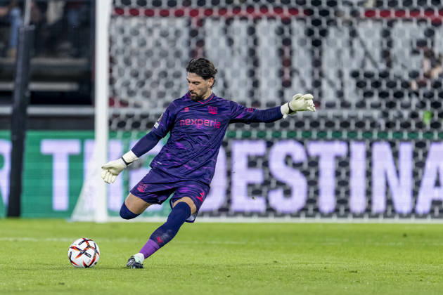 NIJMEGEN NEC Nijmegen goalkeeper Gonzalo Crettaz during the UEFA Europa League match between NEC and Levski Sofia at Stadion De Goffert on October 15, 2026, in Nijmegen, the Netherlands. Photo by DeFodi Images